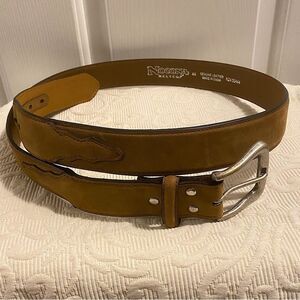 EUC Nocona Western Nubuck Leather Belt Waist 44" Ranch Cowboy